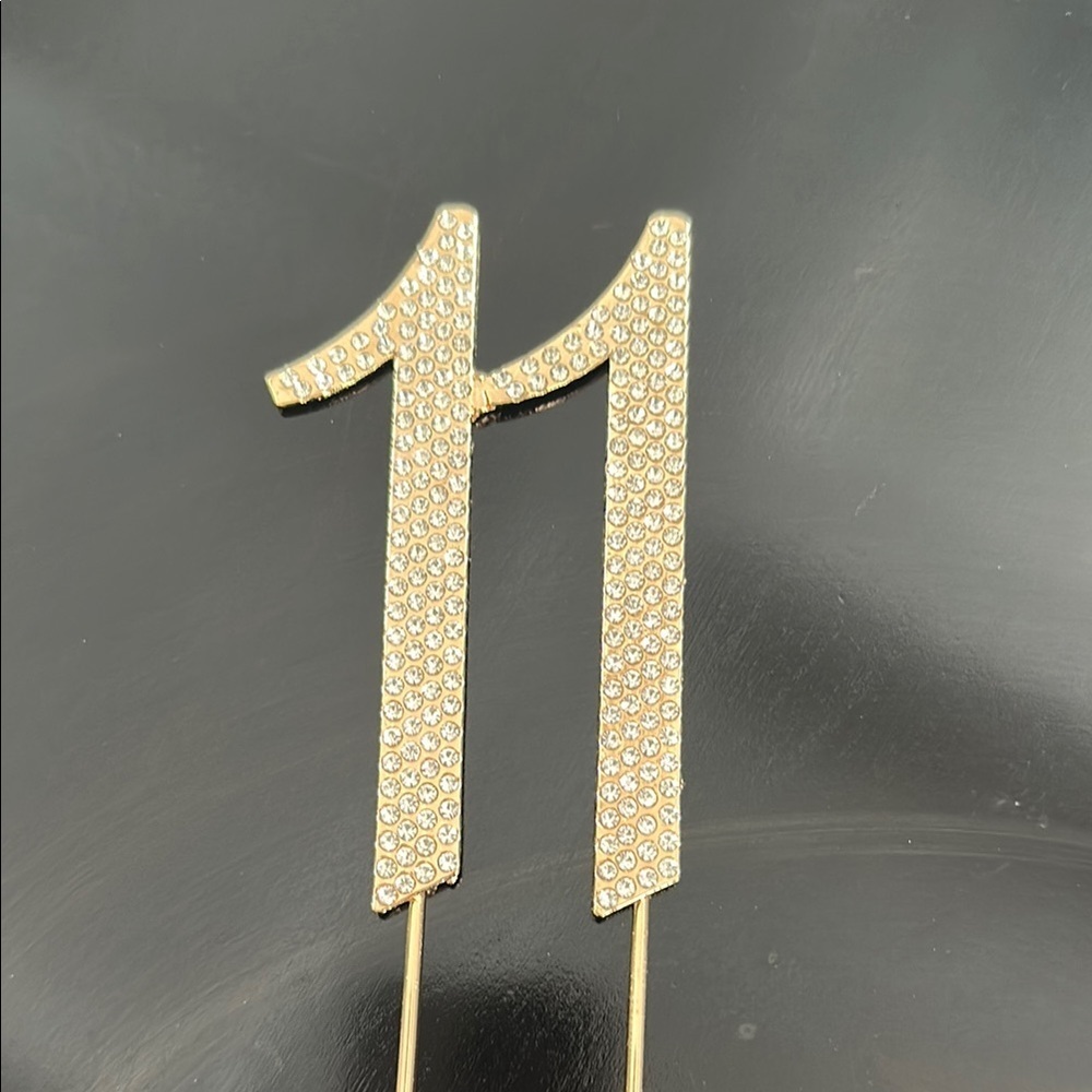 Gold Cake Topper with Rhinestones - Picture 4 of 7